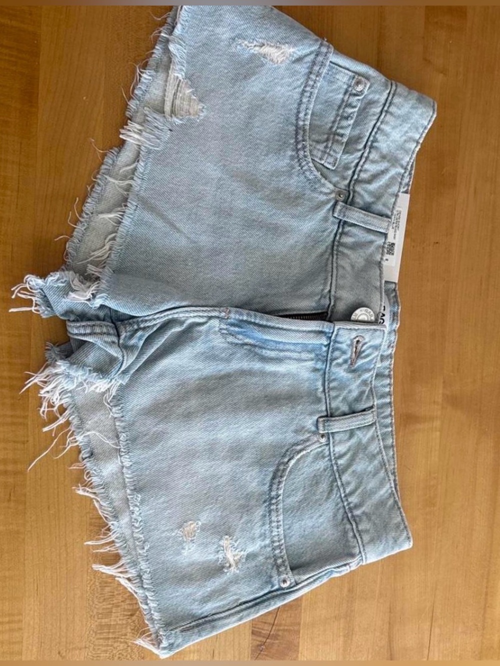 garage ultra low rise denim shorts